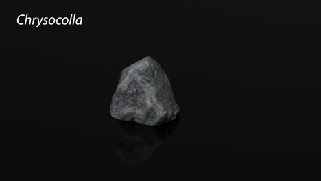 vista giratoria de un espécimen mineral de crisocola
