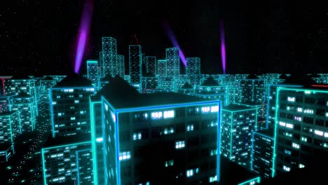 Neon-city-fly-over-urban-skyscraper-glow-computer-tron-matrix-4k