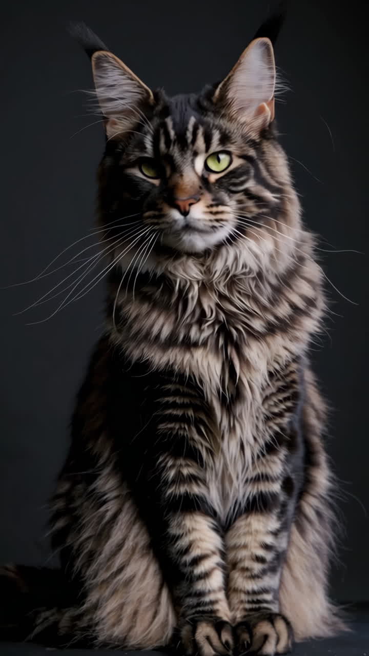 прекрасный портрет кошки-мейн-куна