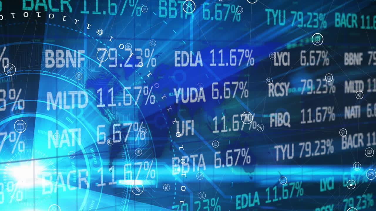Animation of financial data processing over scopes scanning