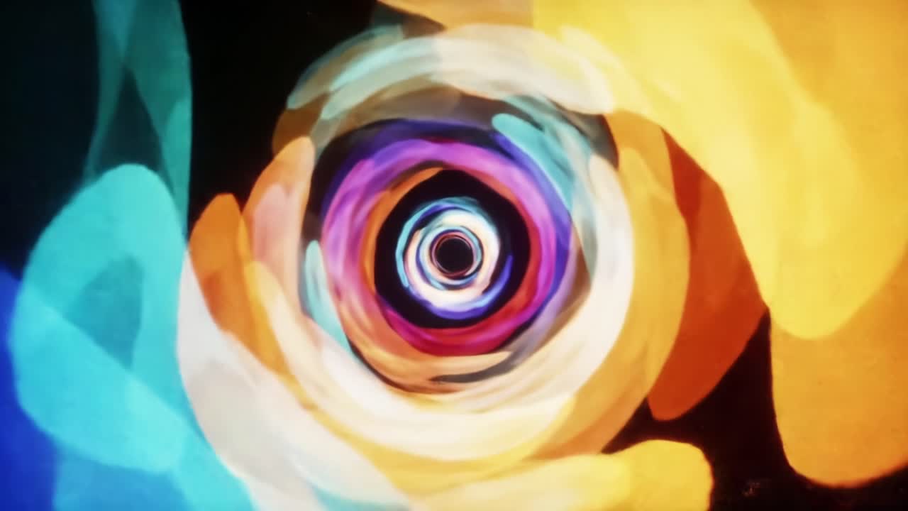 A Vivid Journey Through a Mesmerizing Swirl of Colors: An Abstract Visual Exploration of Light, Motion, and Depth in a Spiraling Design