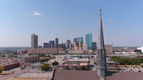 establishing drone shot of fort worth, texas