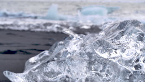 slow motion of diamond beach in iceland