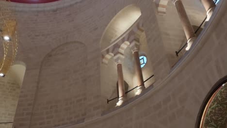 historic church interior, dormition abbey, jerusalem old city.