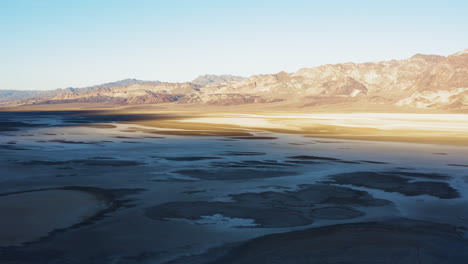 the majestic beauty of badwater basin is captured by a drone camera in an aerial shot