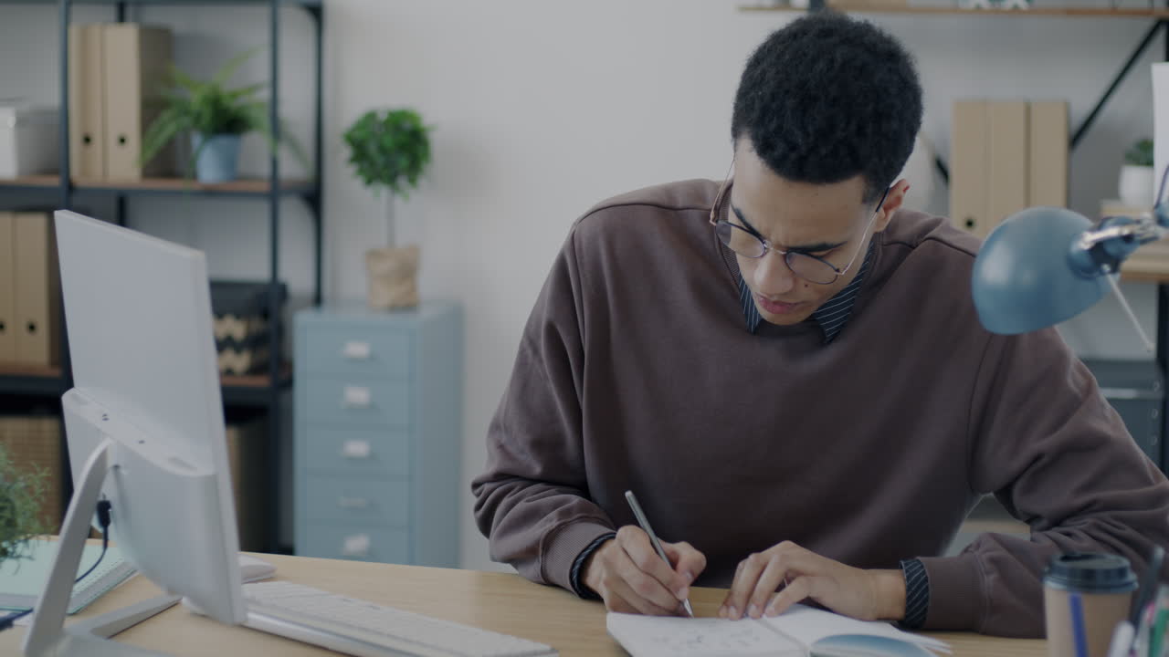 Man Working Hard at Computer
