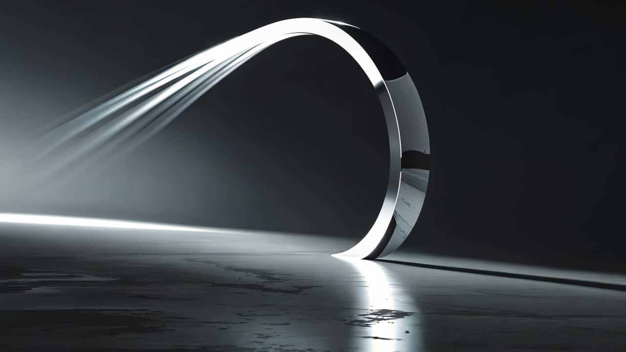 Abstract Futuristic Metallic Curve