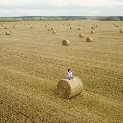 Boy Relaxing On Field