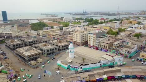 good aerial over the downtown region of djibouti or somalia in north africa