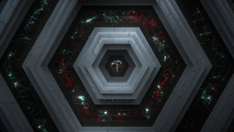 cyberspace hexagonal technology background seamless loop 3d render animation