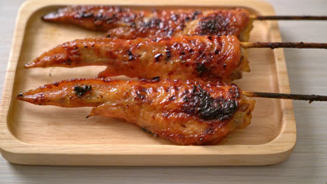 grilled or barbecue chicken wings skewer