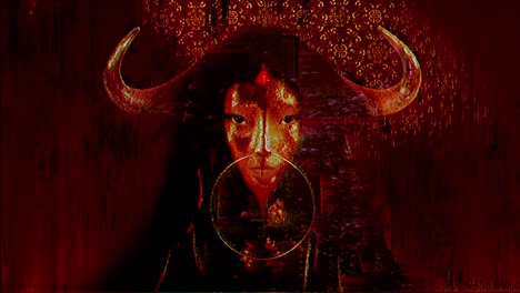 feliz año nuevo lunar chino 2021 año del buey cyberpunk glitch loop