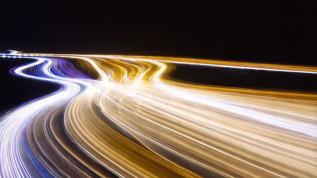 Night Highway Light Trails