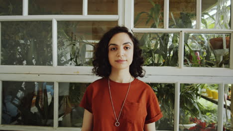 Portrait-of-Pretty-biracial-Girl-in-Indoor-Garden