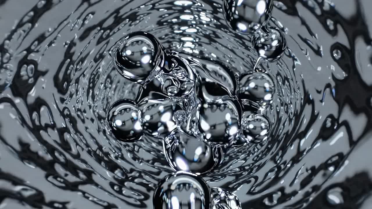 Abstract liquid swirl with reflective surface