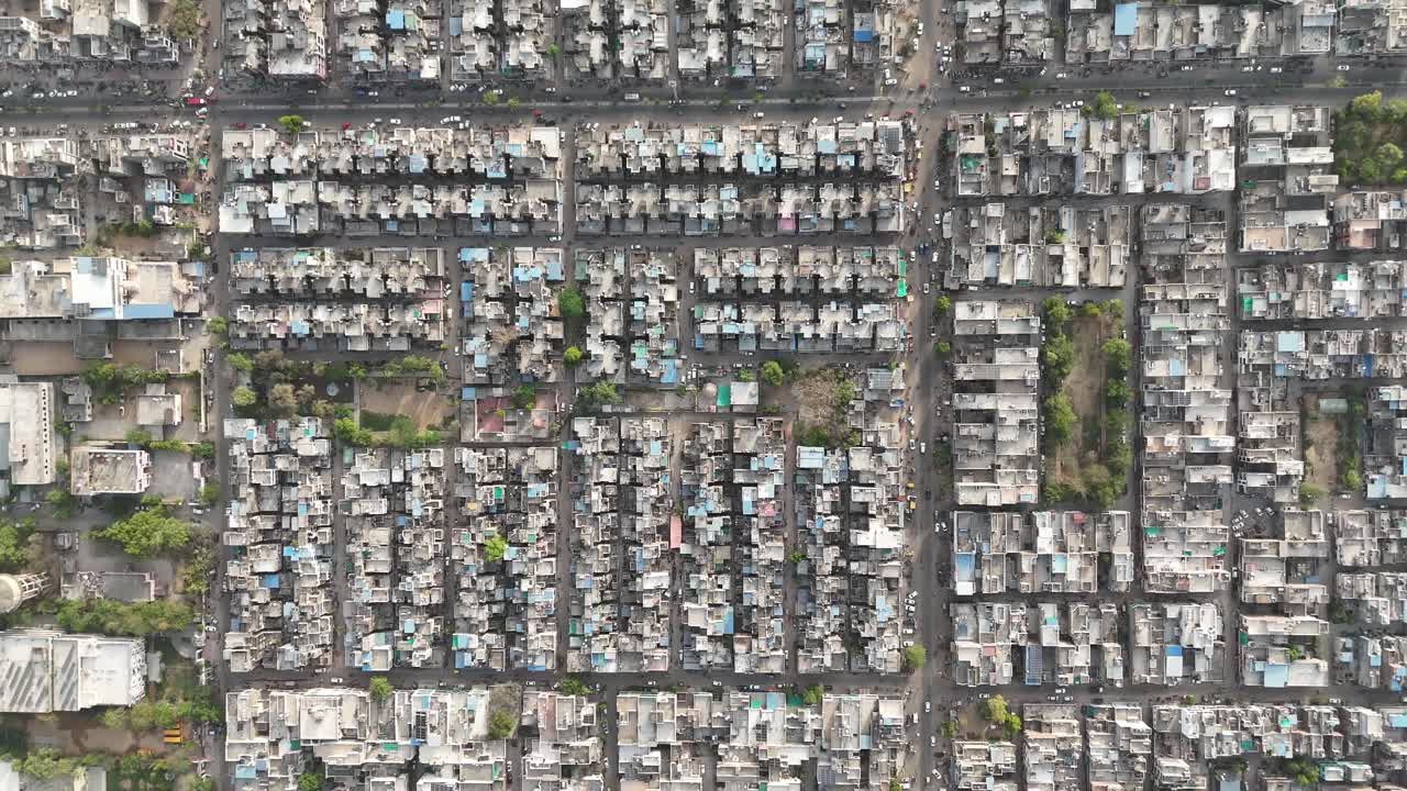 Busy street life captured from the skies of Jaipur.