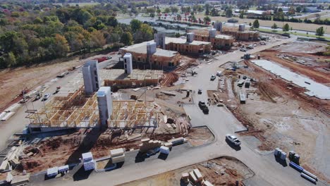 aerial view of apartment complex under construction