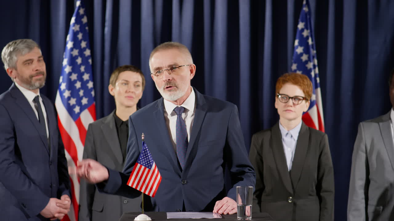 Senior Politician Giving Successful Speech