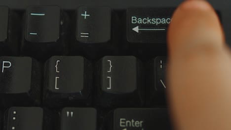Mistyped Words Thus Pressing The Backspace Key Five Times - Close Up Shot