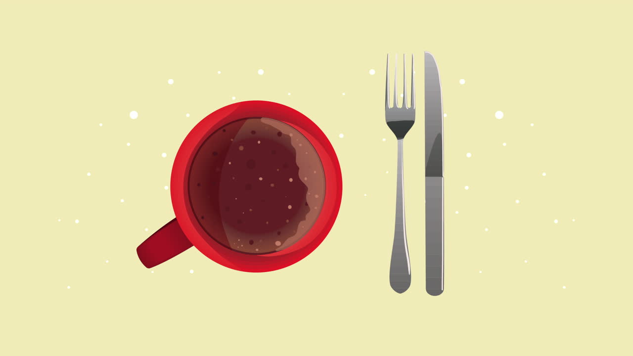 lækker morgenmad med kaffe og bestik