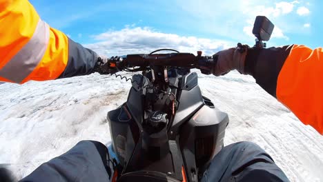 pov-driving-a-snowmobile-in-iceland