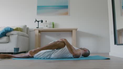 Fast-forward-morning-stretching-routine-by-a-40-year-old-middle-eastern-man