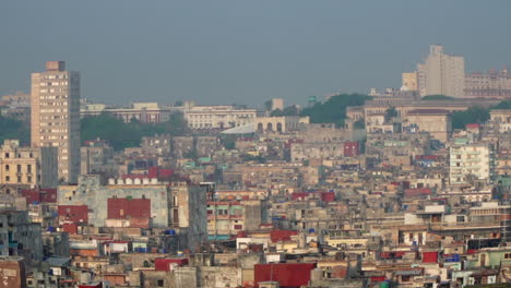 Skyline-of-Havana,-Cuba-with-buildings