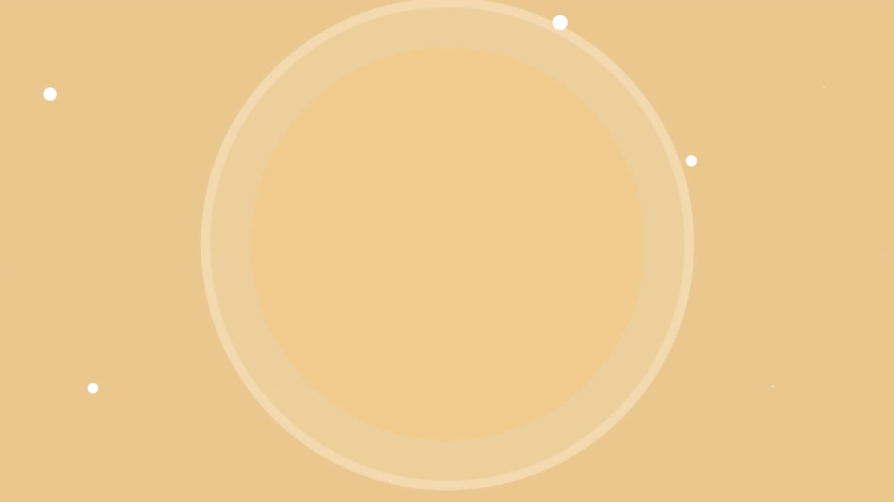 노란색 배경에 원활한 루프에 색 원 박동과 색 서클 패턴의 애니메이션