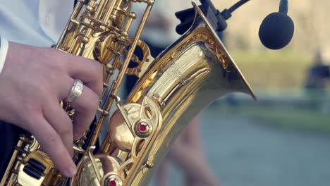 man playing saxophone