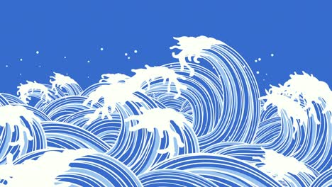 wave illustrations of japanese style[loop]