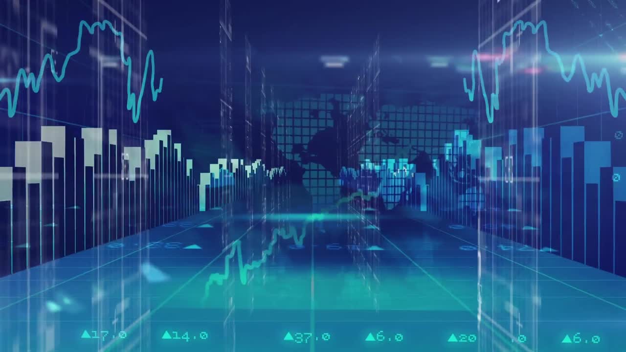 procesamiento de datos frente a un fondo azul