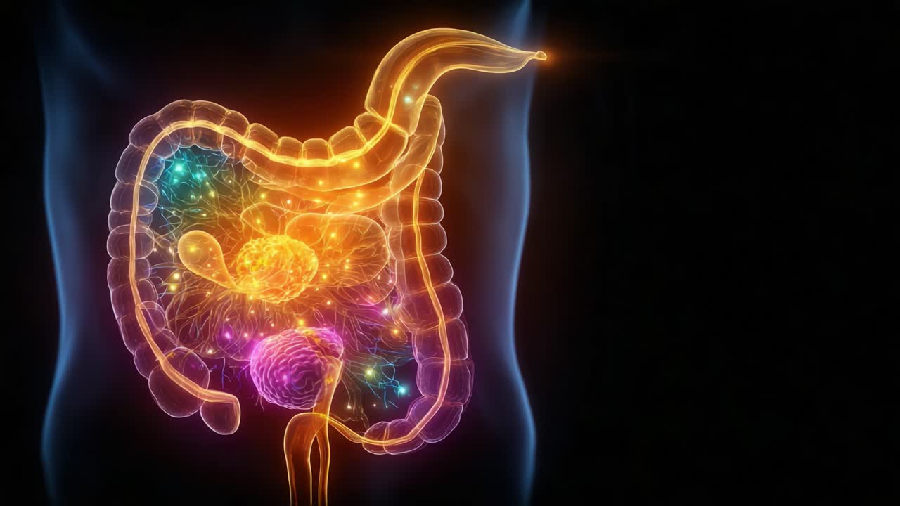 Visual Exploration of the Human Intestine: A Stunning Representation Showcasing the Vibrant Energy and Intricacies of the Digestive System's Structure and Functionality