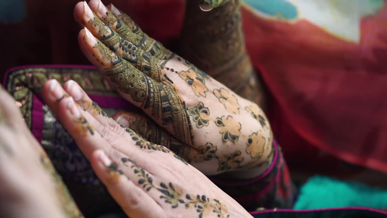 Hands Decorated with Henna