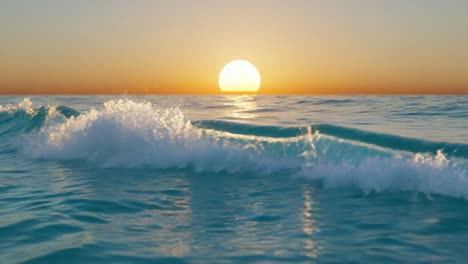 captivating sunset over tranquil ocean waves: a serene journey from daylight to dusk, highlighting the beauty of nature's splendor