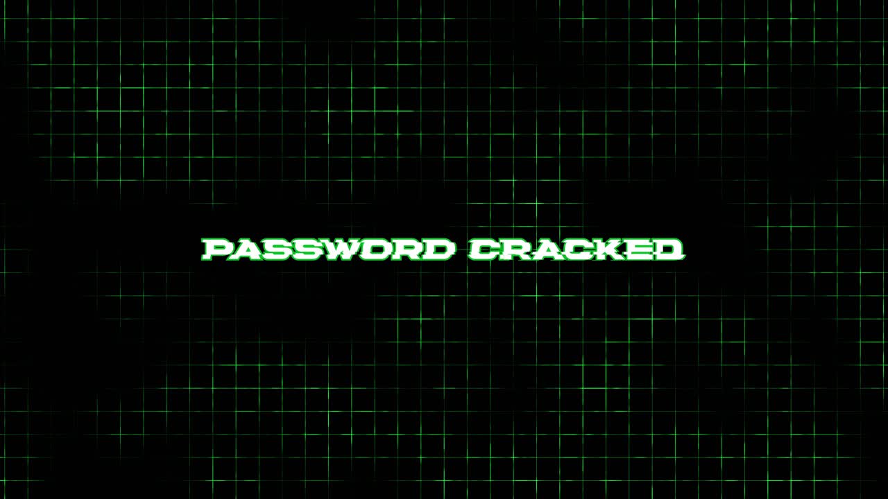 Tekst om hacket kodeord, der vises på digitalt gitter baggrund