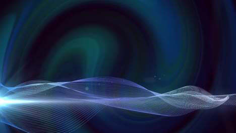 animación de la estructura de malla azul y blanca sobre luces azules y blancas sobre fondo negro