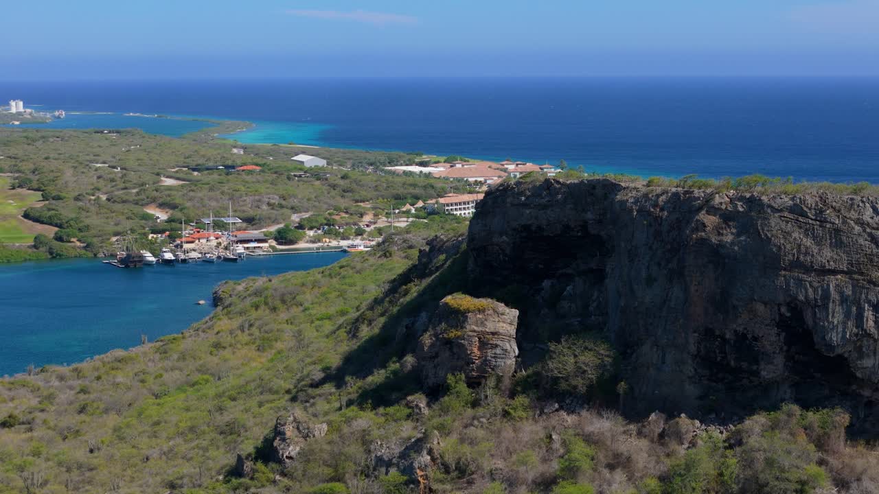 Aerial View of a Coastal Resort on a Caribbean Island