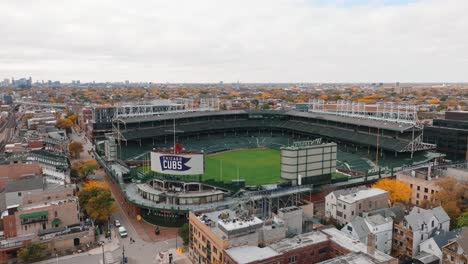 wrigley field chicago stadium luftansicht während des herbstes