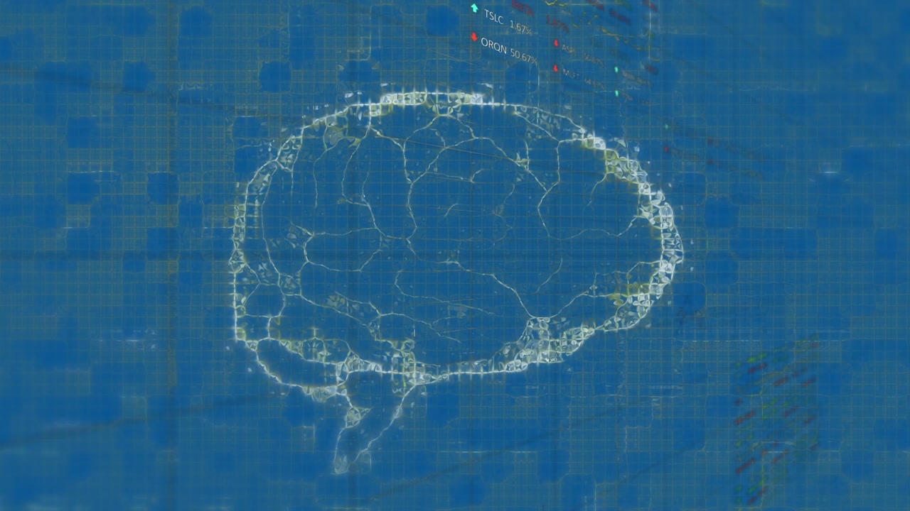 Animation of brain over data processing