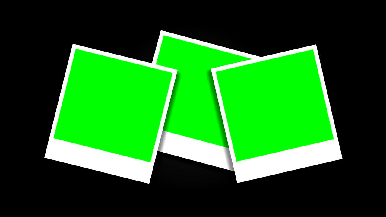당신의 사진을 위해 녹색 화면으로 폴라로이드 프레임