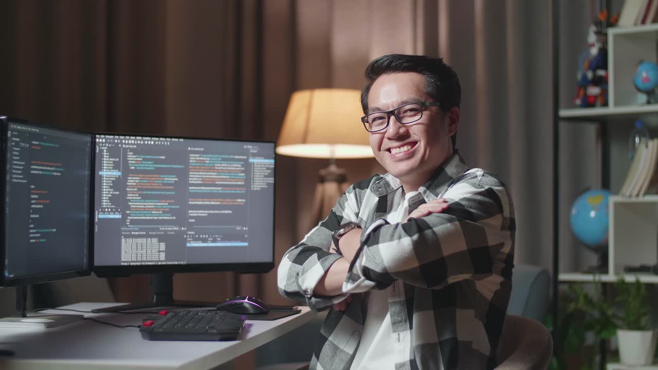 Happy Programmer at Night