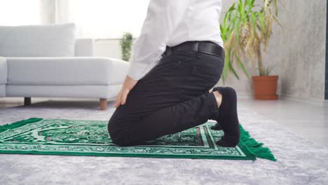 prayer. worship of muslim man.