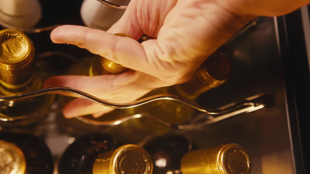 Bottiglie di vino in una cantinetta frigo