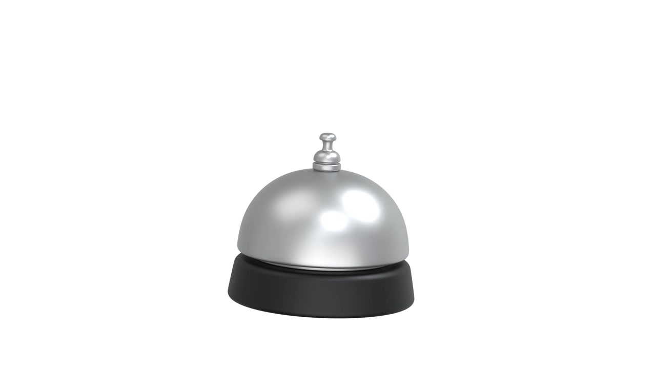Cloche de service argentée isolée sur fond blanc