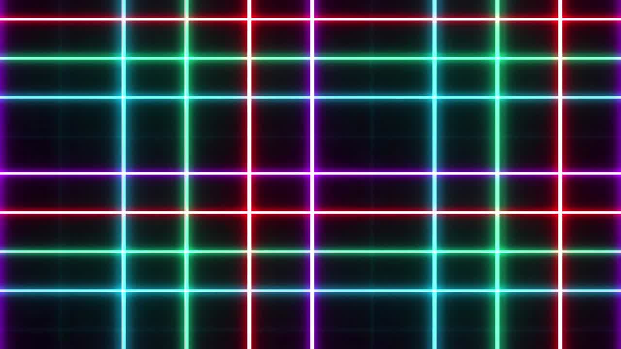 marco de neón de luz abstracta en fondo negro. espectáculo de láser animación en bucle. video 4k