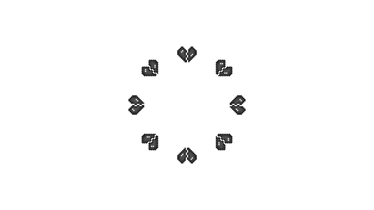 Pixel Art Mini Broken Heart Spinning Circle Animated Overlay Transparent 30fps (6)