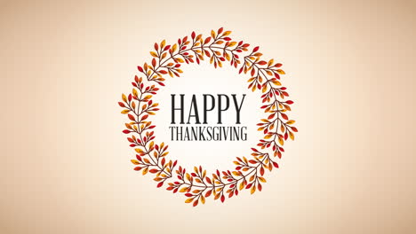 happy thanksgiving celebration with autumn leafs