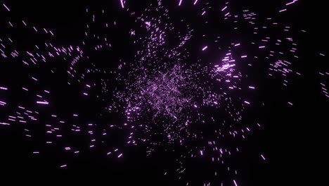 líneas de neón púrpura y estrellas en el espacio