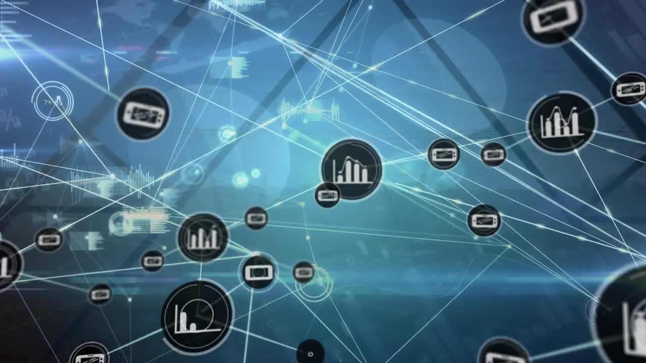 animación de la red de conexiones con iconos