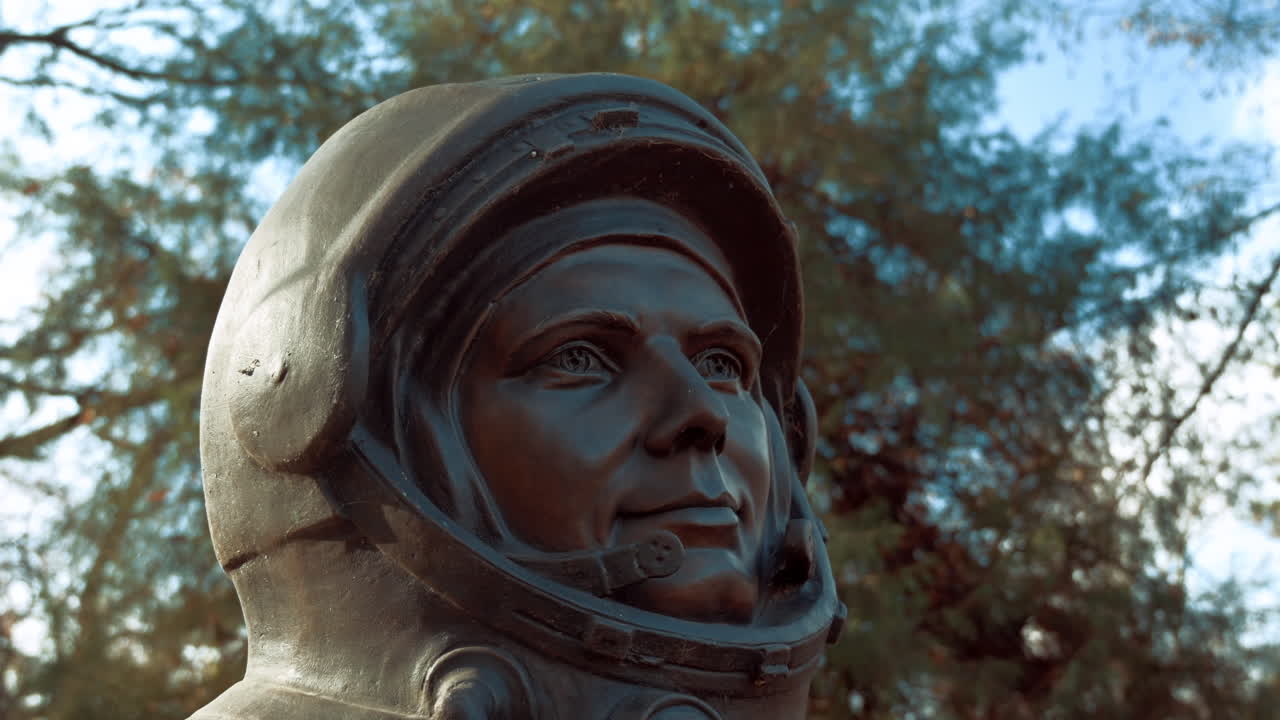 BUCHAREST, ROMANIA - DECEMBER, 2021: Monument of Iurii Gagarin